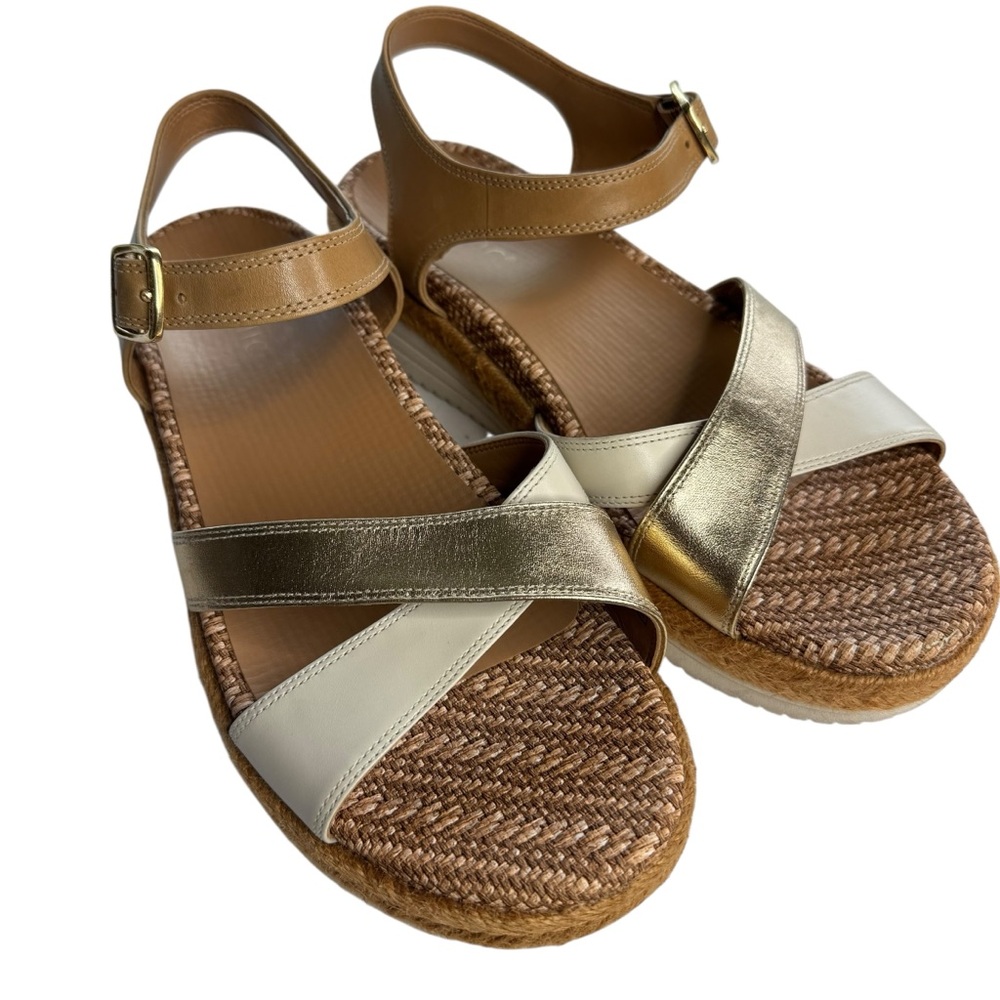 Vionic Mar Camel/Gold Leather Sandal Women's size 9.5
